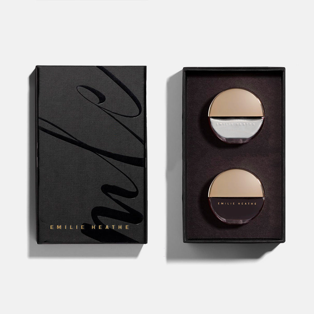 Basic Bitch (Black) and Mr. M (Silver) nail polish product shot. Long wearing, luxury, 10 free, non-toxic nail polish.