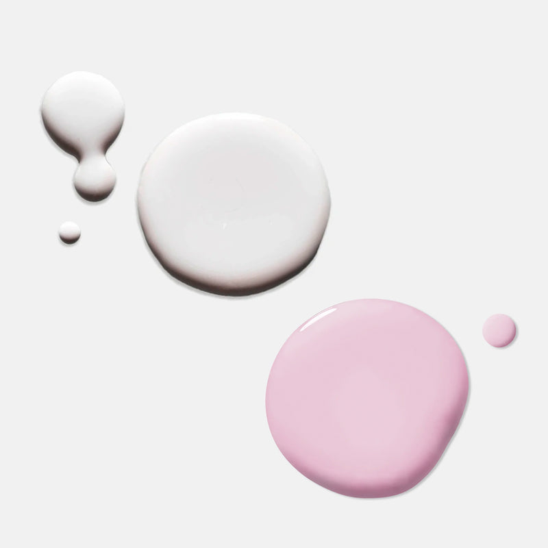 Half & Half white & Macaron pink nail polish product shot. Long wearing, luxury, 10 free, non-toxic nail polish.